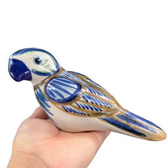 Hand Made Mexican Pottery Large Bird Figurine Artist Signed Folk Art Tonala VTG - Picture 9 of 15